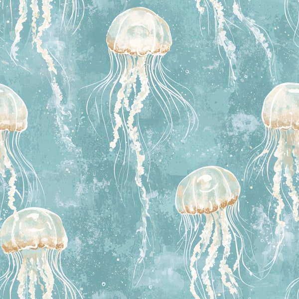 Seafoam Jellyfish Dreamscape Pattern