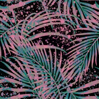 Electric Teal Pink Palm Fronds papiers peint