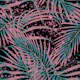 Electric Teal Pink Palm Fronds