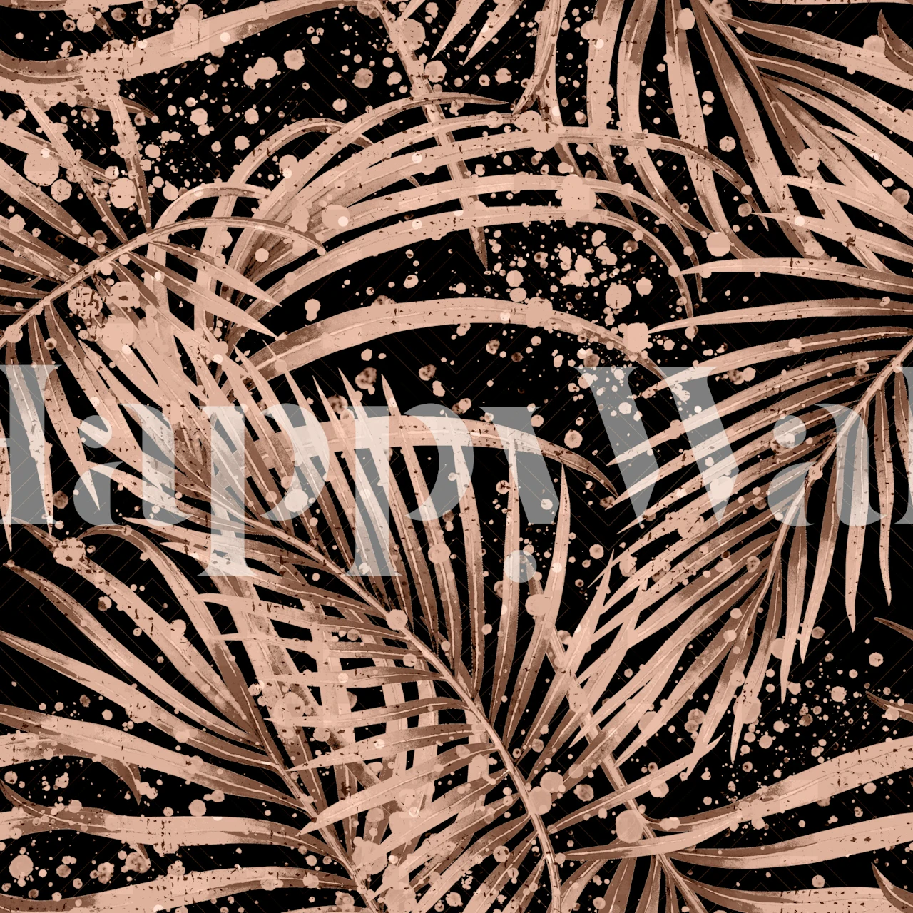Metallic Palm Leaf Splash wallpaper in a room