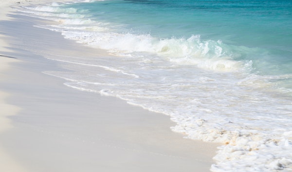 Turquoise Waves on White Sand 1
