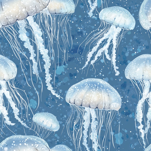 Glowing Jellyfish Deep Sea Pattern