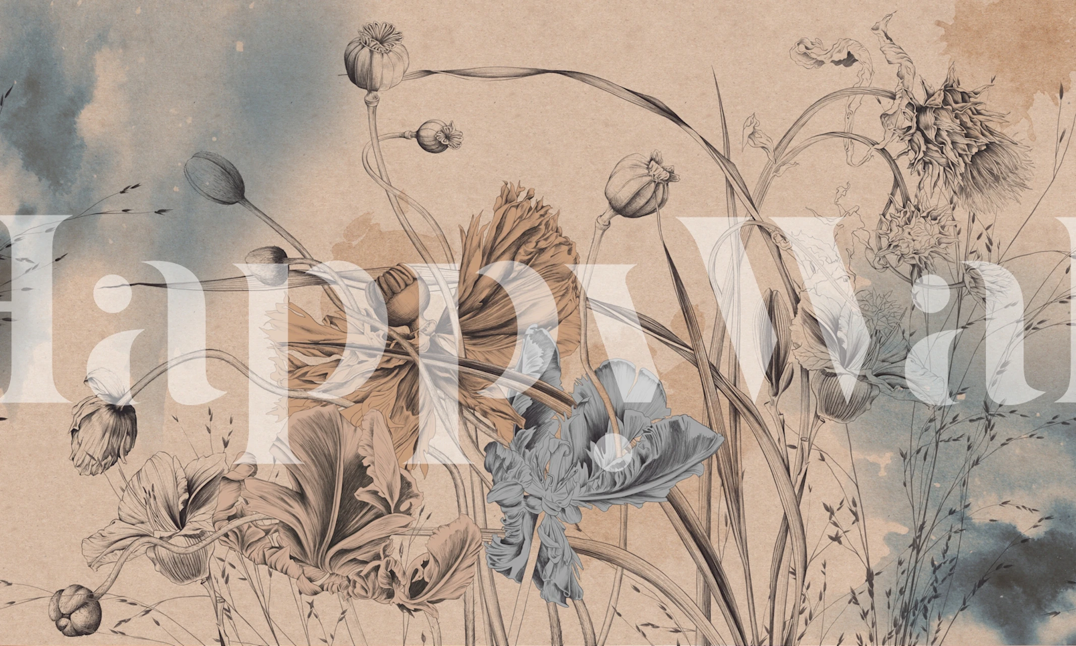 Flower Symphone wallpaper in a stylish room