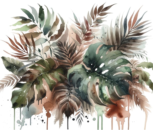 Monstera Leaf Watercolor