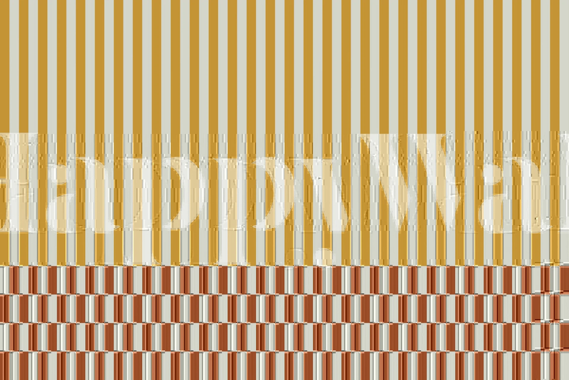 Bold graphic stripes checks yellow and red wallpaper