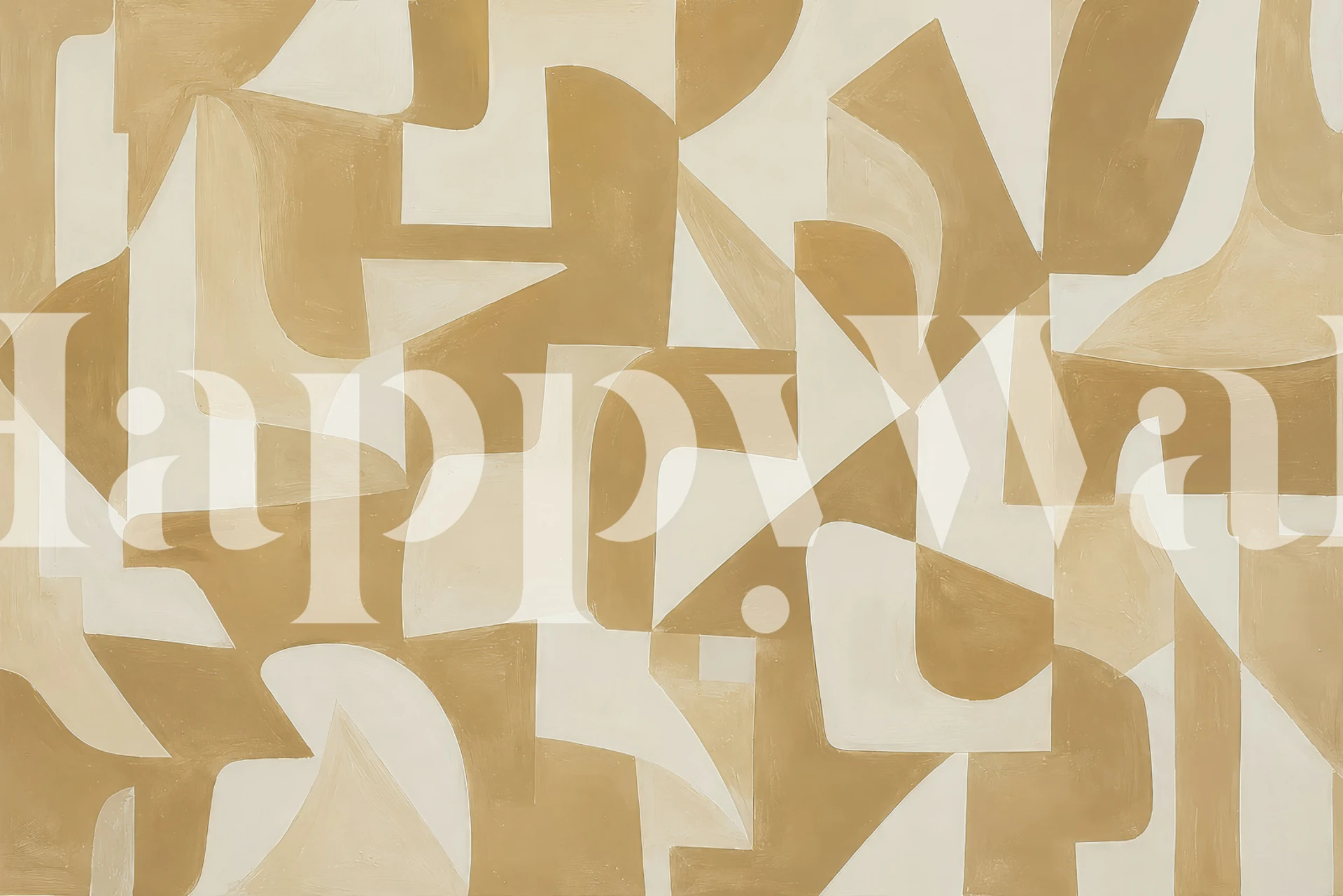 Warm Earth Geometry wallpaper in a modern setting