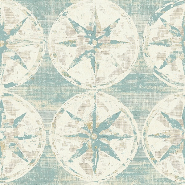 Beach House Compass Circles Pattern