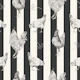 Chickens and vertical stripes - black & white