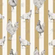 Chickens and vertical stripes - mustard