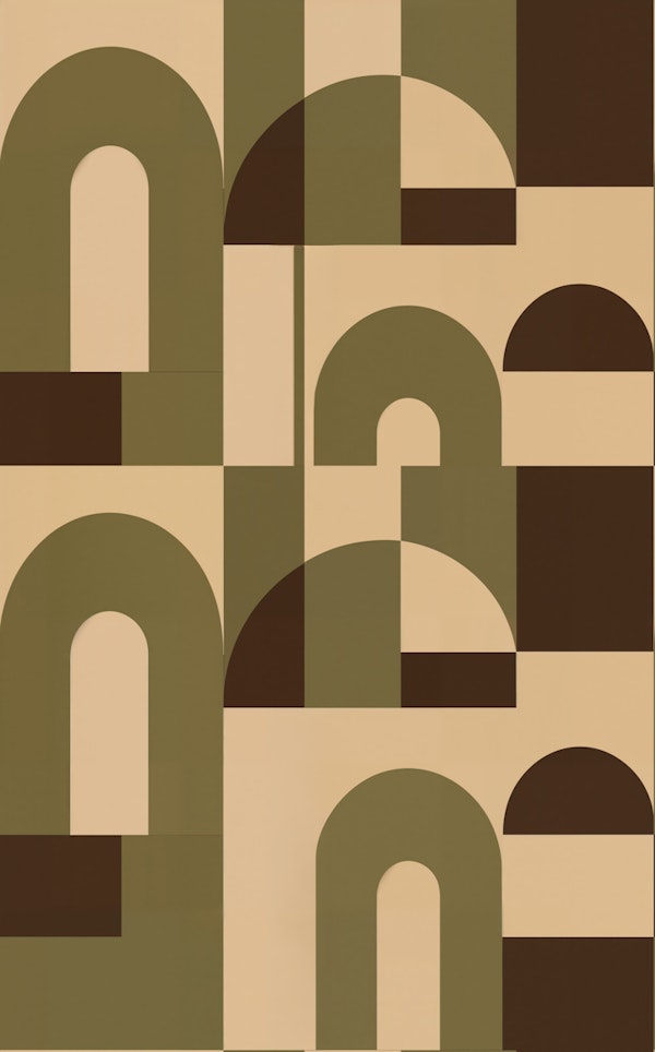 Olive Beige Geometric Arches