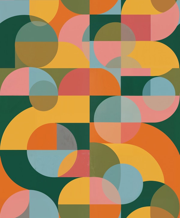 Retro Colorblock Circles