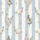 Chickens and vertical stripes - light blue