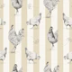 Chickens and vertical stripes - neutral beige