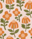 Mid Century Mod Flowers - Orange