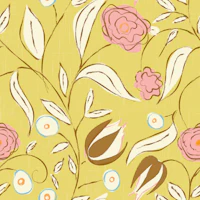 Modern Chintz Floral Butter Yellow wallpaper