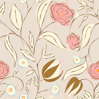 Modern Chintz Floral Beige tapet