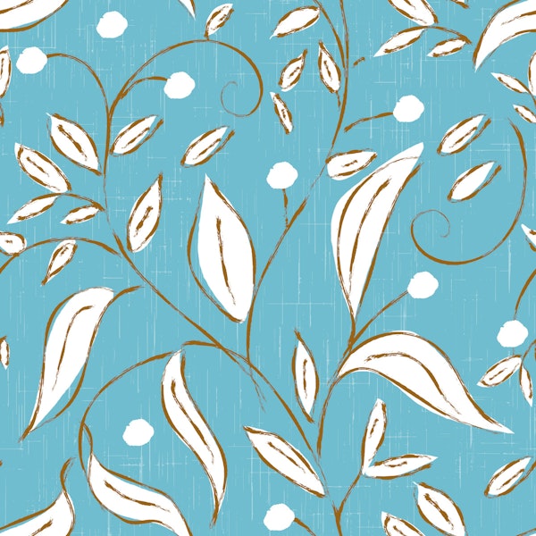 Scandi Botanical Vine Sky Blue