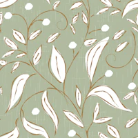 Scandi Botanical Vine Sage Green wallpaper