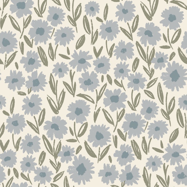 Soft Blue Wildflower Meadow