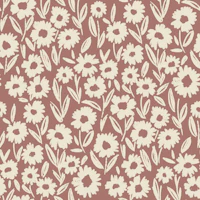 Dusty Rose Daisy Floral papel de parede