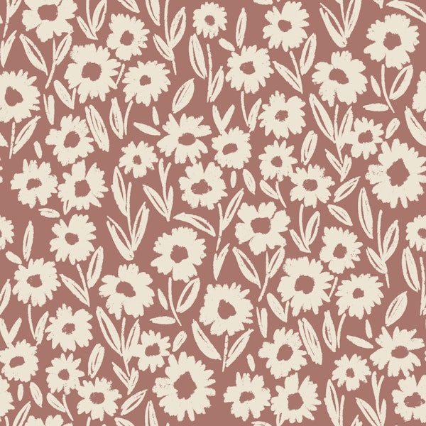 Dusty Rose Daisy Floral
