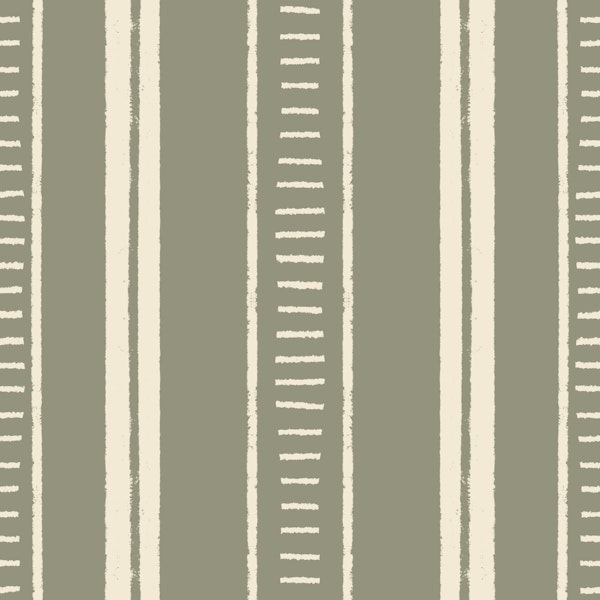 Sage Green Handdrawn Stripes