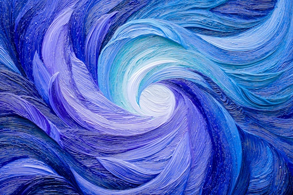 Blue Ocean Swirl Abstract