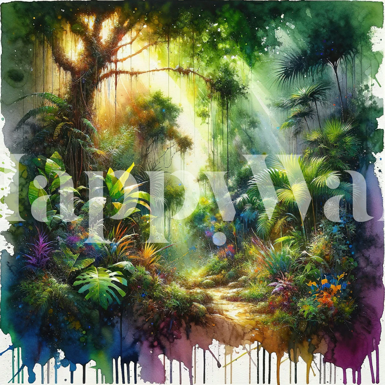 Lush Jungle Path tapete