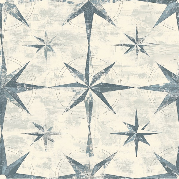 Distressed Nautical Starburst Pattern