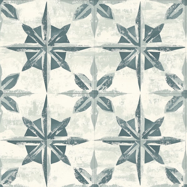 Coastal Blue Geometric Tiles Pattern