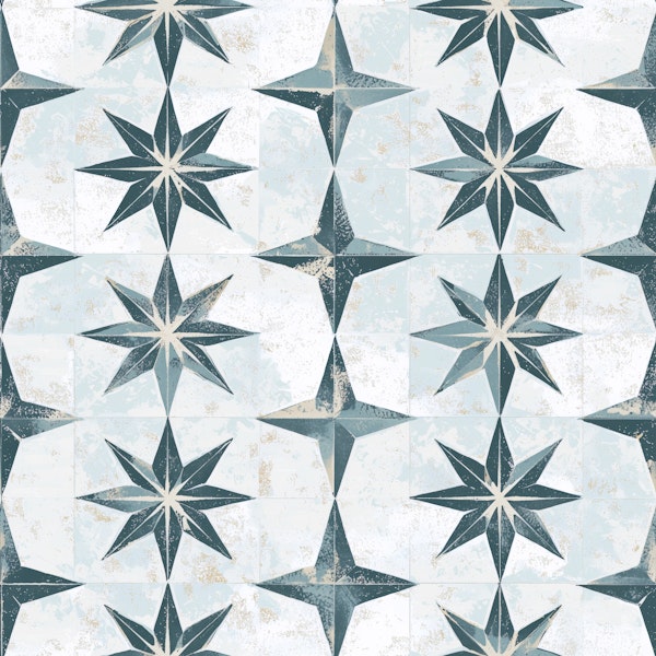 Coastal Compass Star Tile Pattern