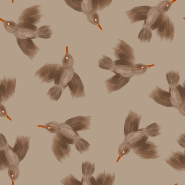 Soft Flying Birds Beige