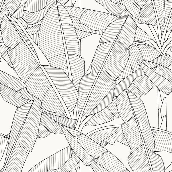 Banana Palms Black Lines