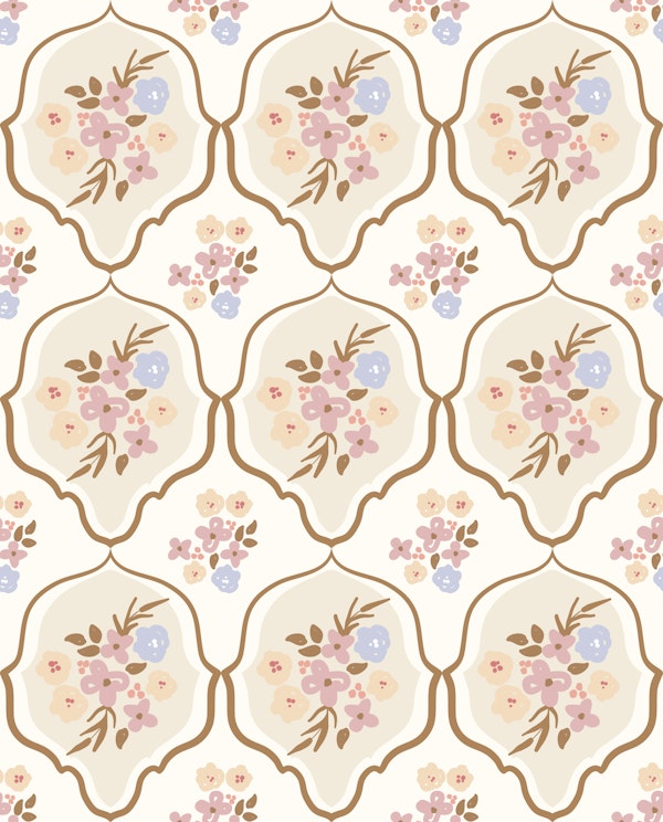 Pastel Floral Trellis