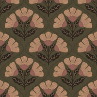 Mid Century Floral Trellis carta da parati