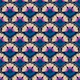 Cream and Pink Floral Medallion