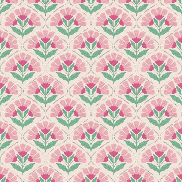 Soft Pink Botanical Lattice