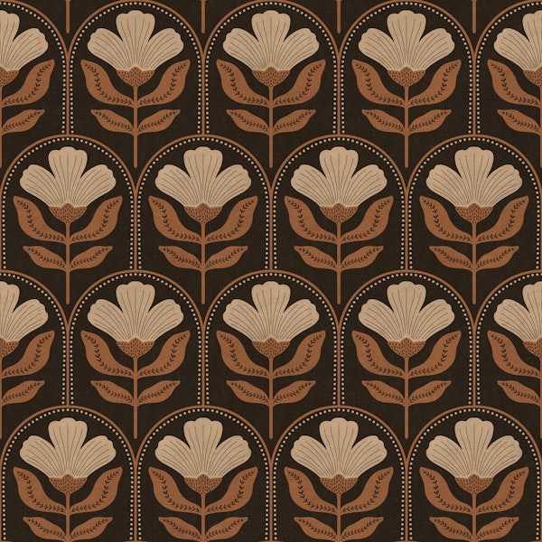 Warm Earth Tone Folk Florals