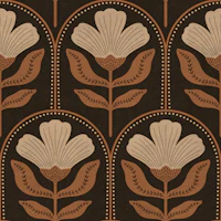 Folk Floral Arches in Sepia wallpaper