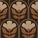Folk Floral Arches in Sepia