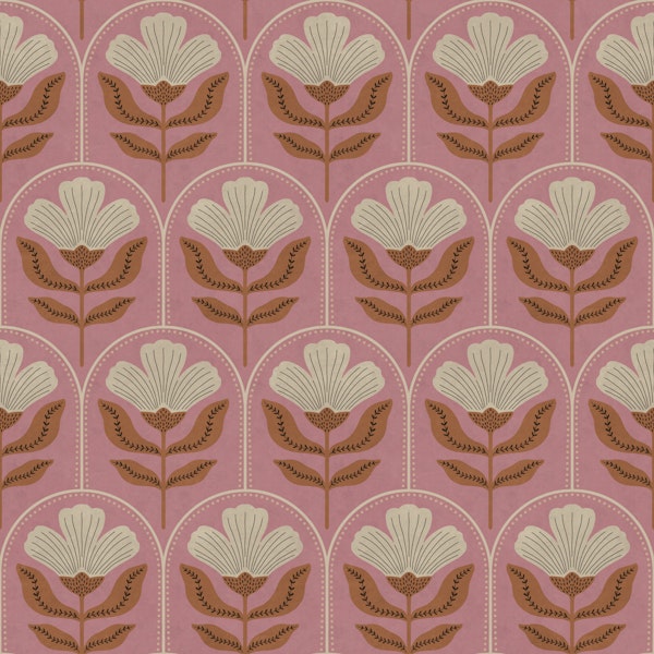 Retro Tulip Garden Pink