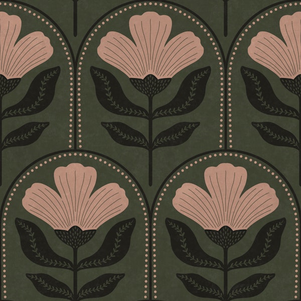 Vintage Botanical Arch Motif