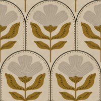 Mustard Flower Retro Arches behang