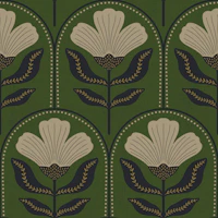 Retro Botanical Arch Motif behang