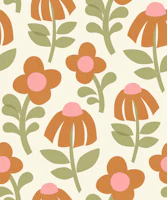 Mid Century Mod Flowers - Earthy tapete
