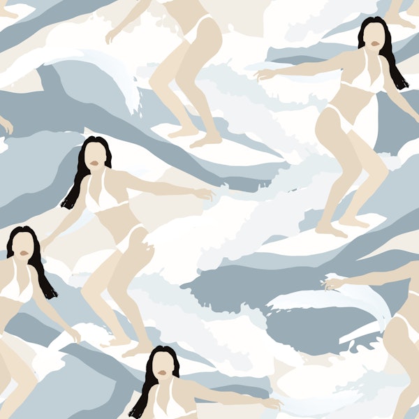 Ocean Waves Surf Silhouettes