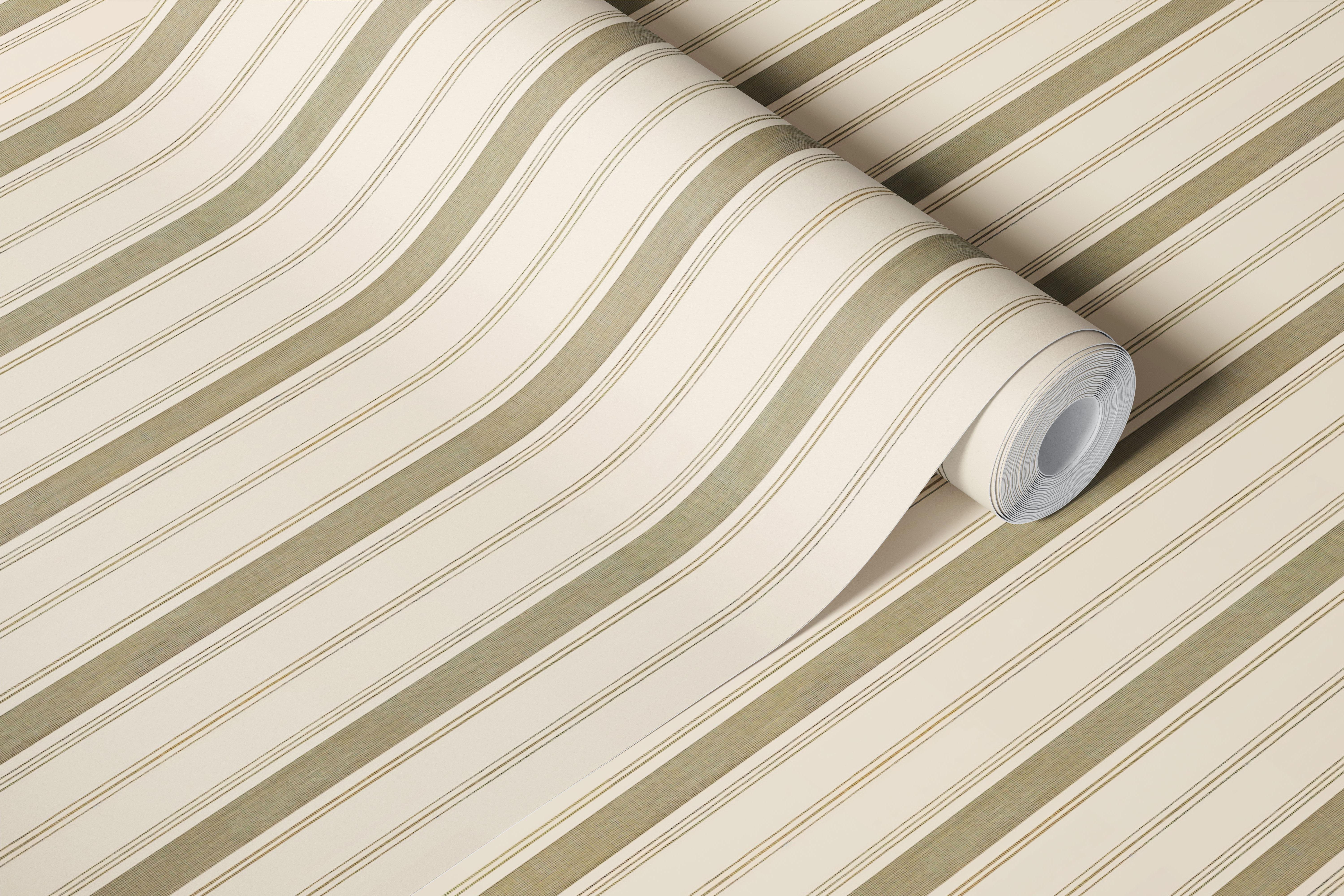 Neutral beige tapet med hørstriber i et rum