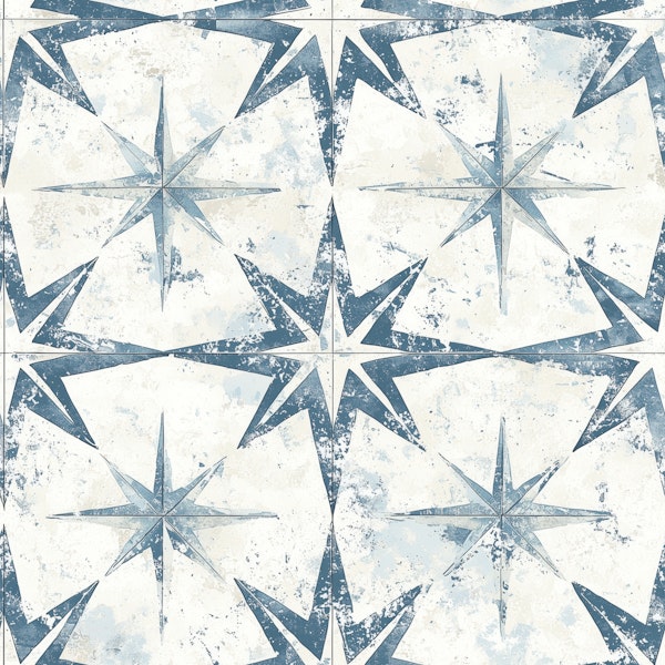 Ocean Blue Nautical Stars Pattern