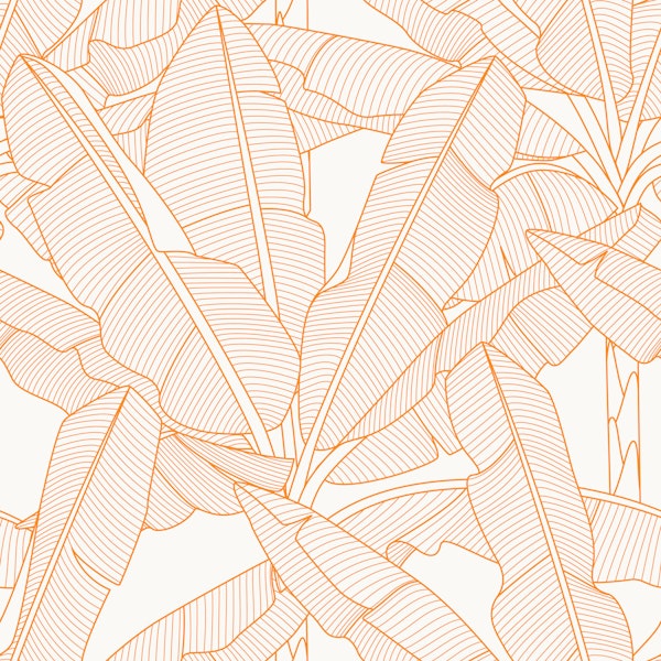 Banana Palms Flame Orange Lines