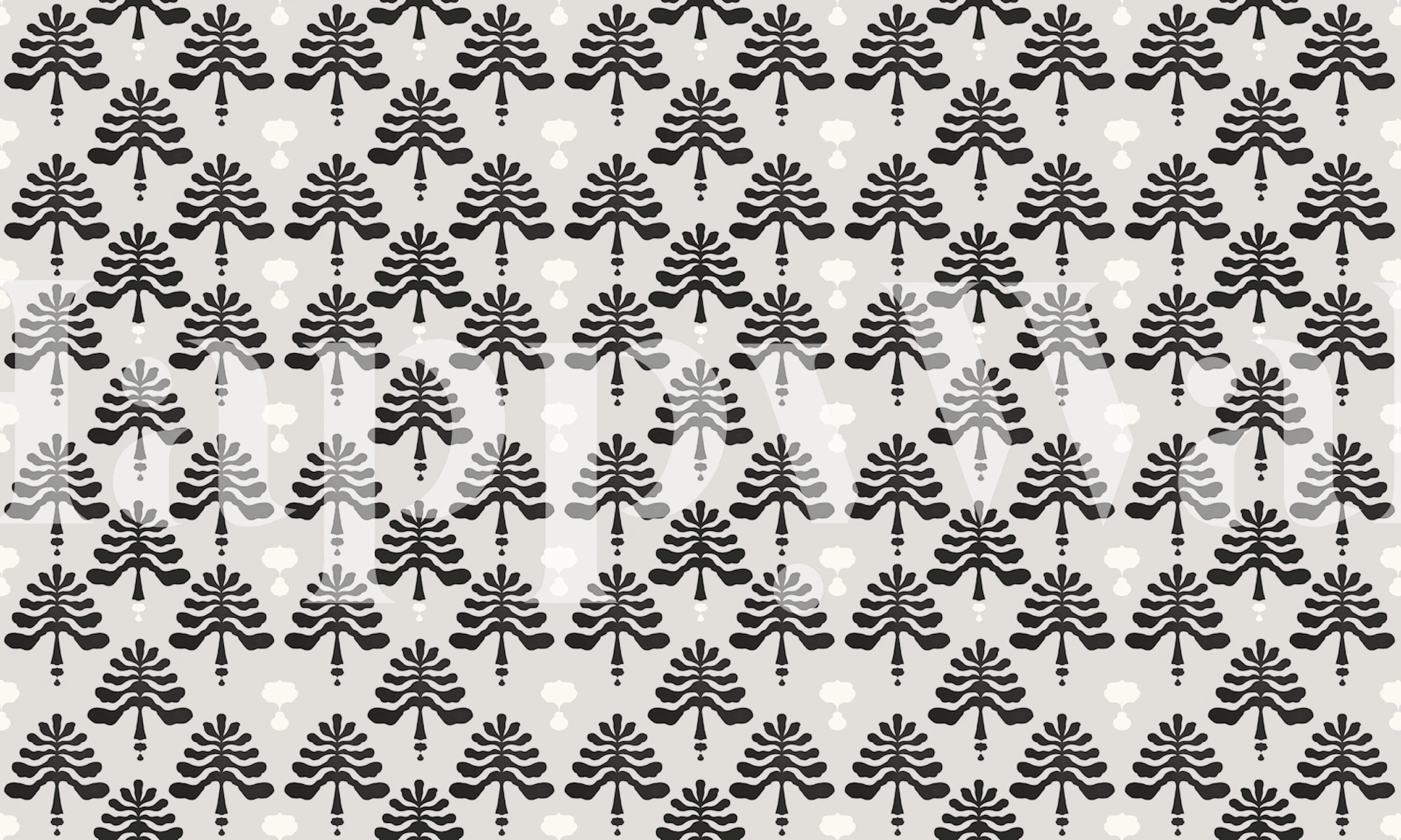 Nordic botanical silhouette wallpaper in a room